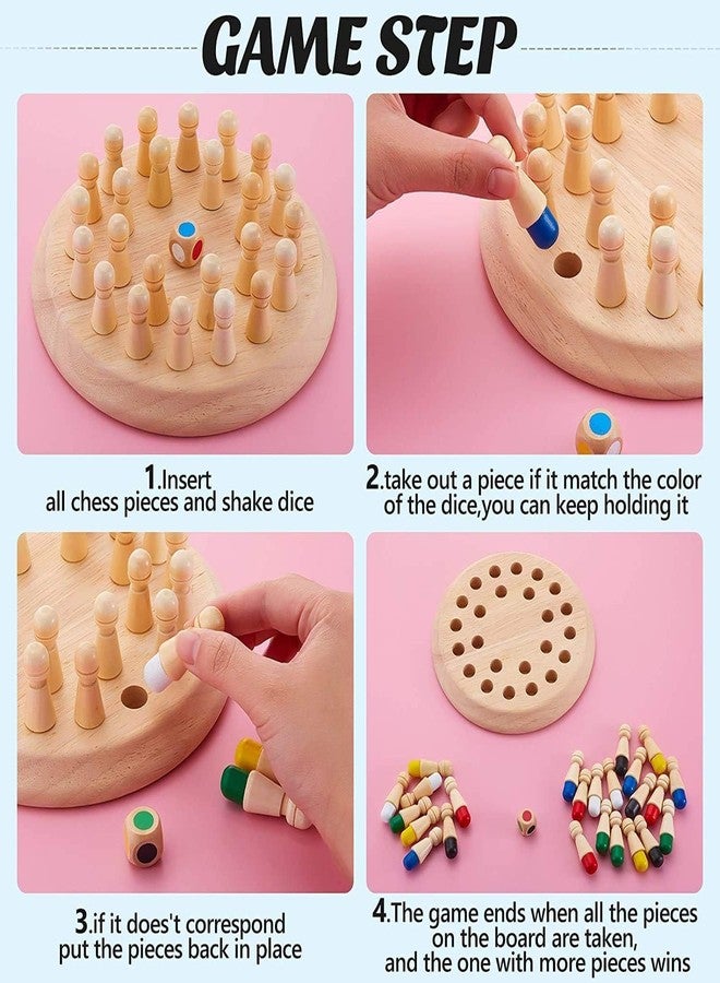 SPOCCO | Wooden Memory Chess Game for Kids Age 3+ Brain Puzzle Toy for Boys, Girls & Adults | Indoor Educational Board Matching Challenge, Learning Educational Toy for Birthday Gift, Kids Party - 35 - Image 4